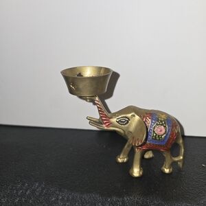 Brass Elephant Candle Holder